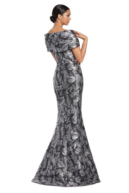 Alexander by Daymor 2062F24 Printed Long Formal evening Pleated Dress