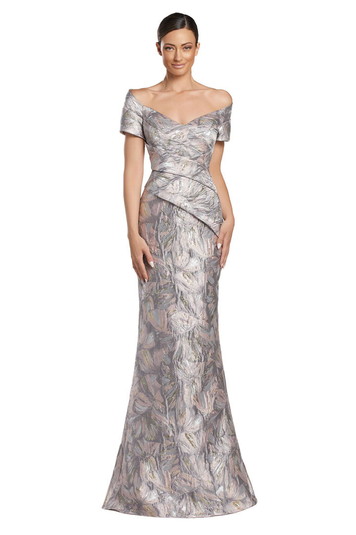 Alexander by Daymor 2062F24 Printed Long Formal evening Pleated Dress