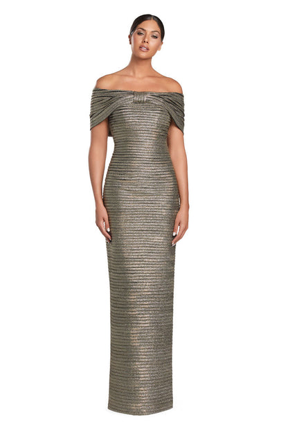 Alexander by Daymor 2066F24 Pleated Long Formal Evening Glitter Dress