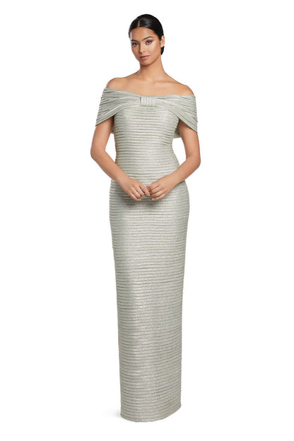 Alexander by Daymor 2066F24 Pleated Long Formal Evening Glitter Dress