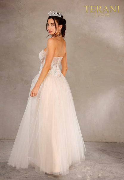 Terani Couture 2215P0005 Strapless Long Prom Dress