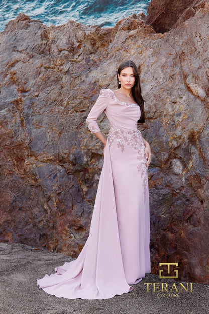 Terani Couture 252M5338 Long Mother of the Bride Overskirt Formal Dress
