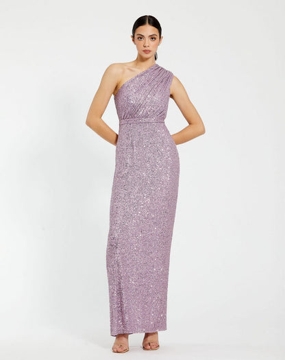 Long One Shoulder Formal Prom Gown One Shoulder Detail Mac Duggal 26694