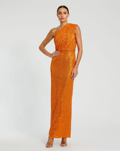 Long One Shoulder Formal Prom Gown One Shoulder Detail Mac Duggal 26694