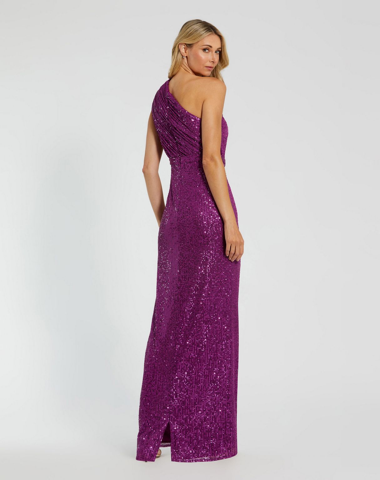 Long One Shoulder Formal Prom Gown One Shoulder Detail Mac Duggal 26694