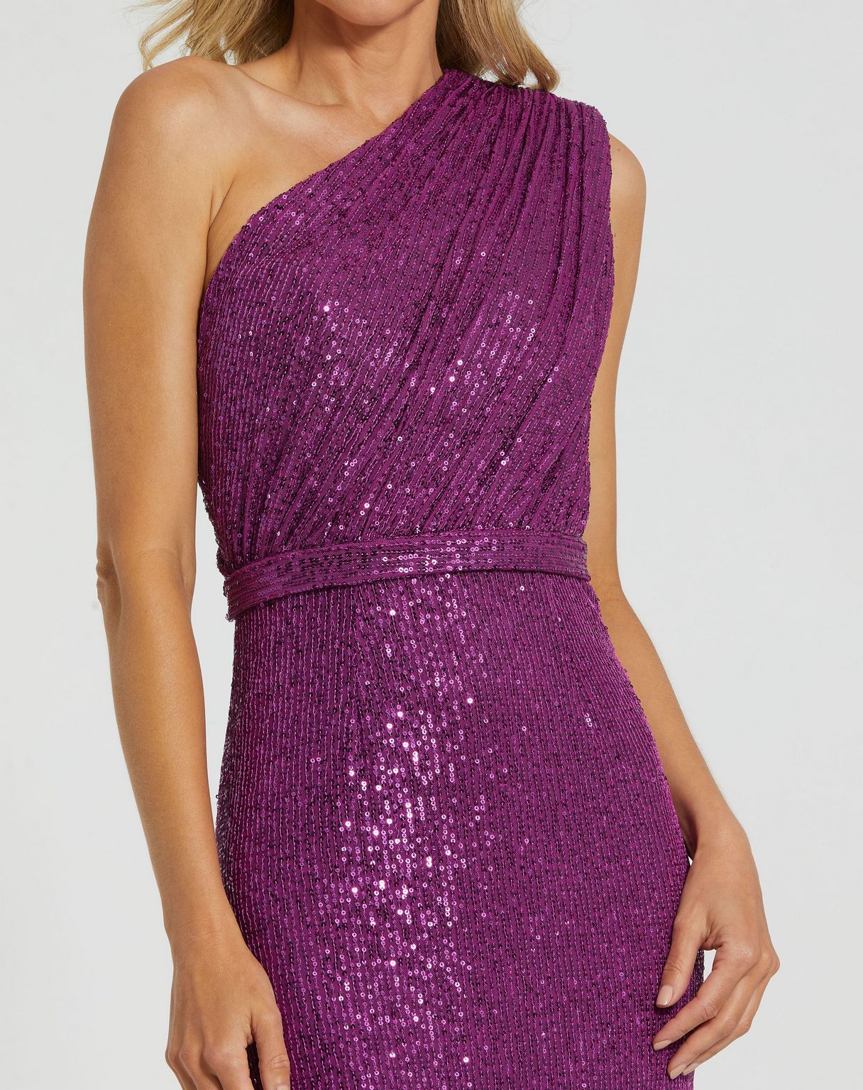 Long One Shoulder Formal Prom Gown One Shoulder Detail Mac Duggal 26694
