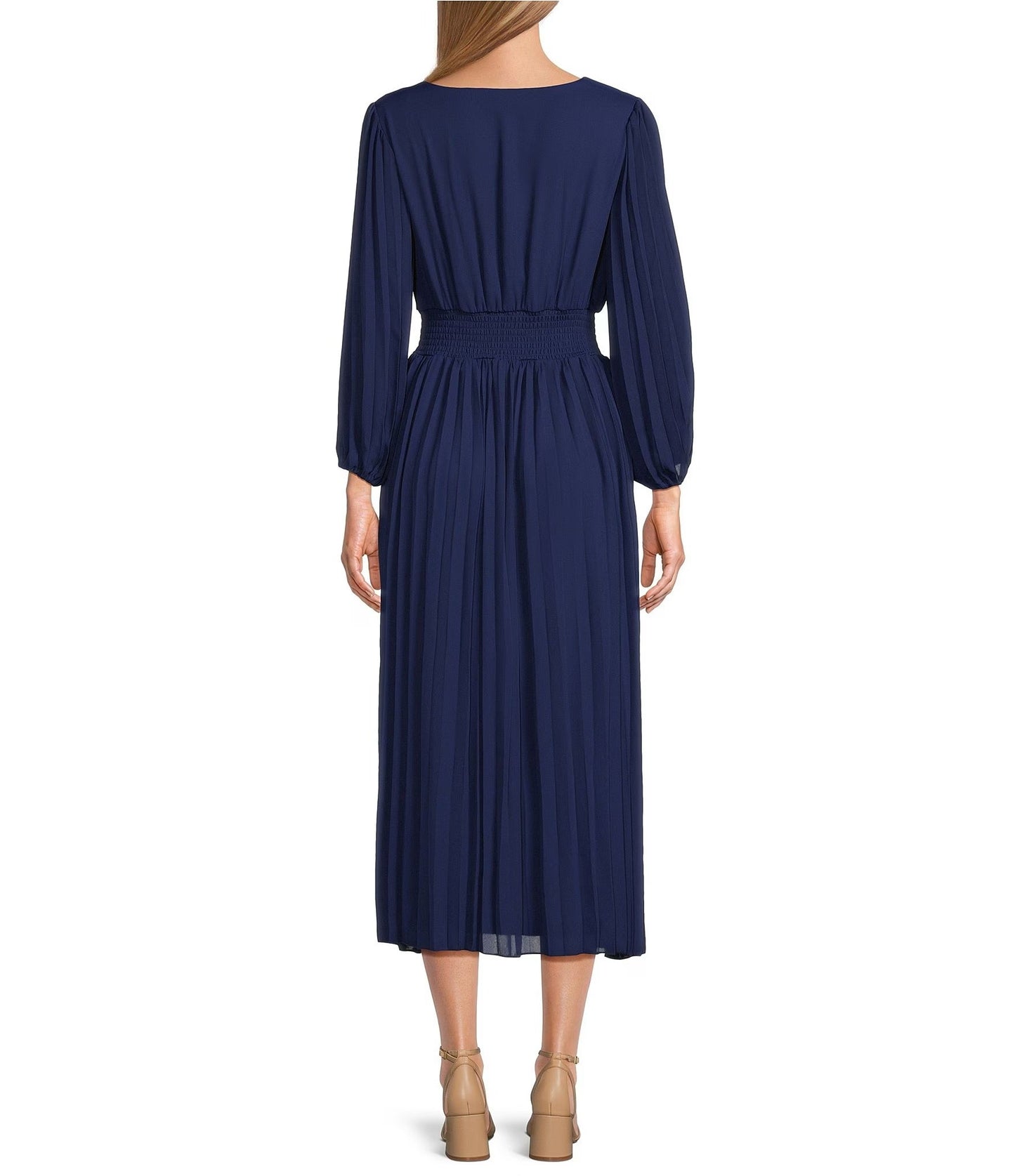 Marina 269138 Pleated A Line Cocktail Maxi Dress