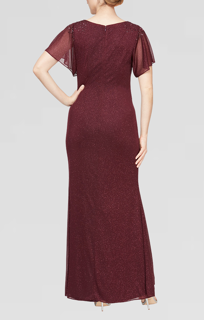 SL Fashions 9133233 Long Formal Mother of the Bride Slit Dress