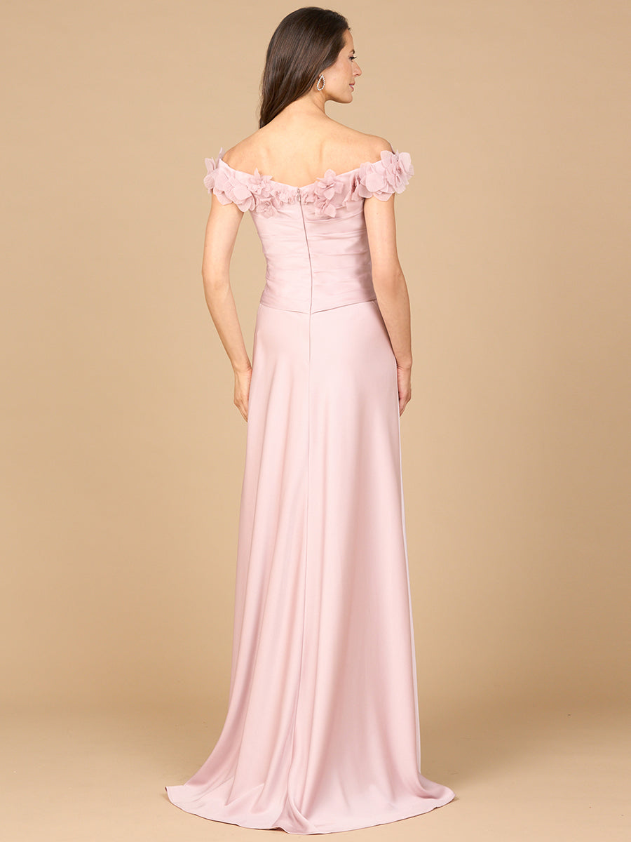 Lara Dresses 28917 Long 3D Floral Applique A Line Formal Dress