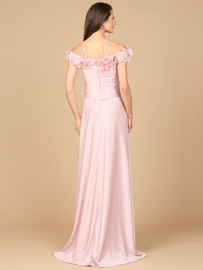 Lara Dresses 28917 Long 3D Floral Applique A Line Formal Dress