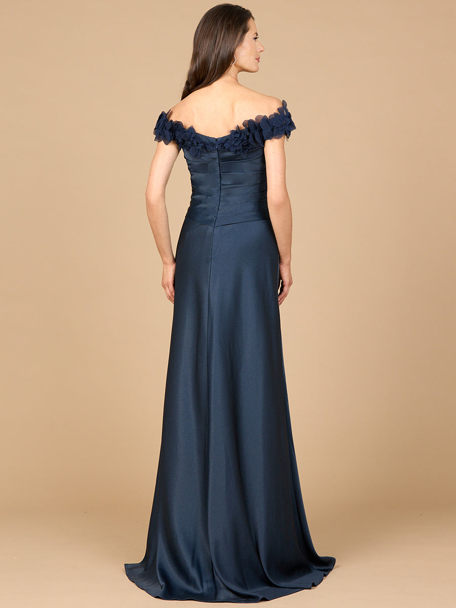 Lara Dresses 28917 Long 3D Floral Applique A Line Formal Dress