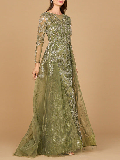 Lara Dresses 28933 Long Lace Formal Overskirt Evening Dress