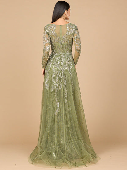 Lara Dresses 28933 Long Lace Formal Overskirt Evening Dress