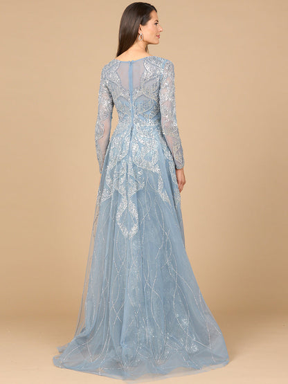 Lara Dresses 28933 Long Lace Formal Overskirt Evening Dress