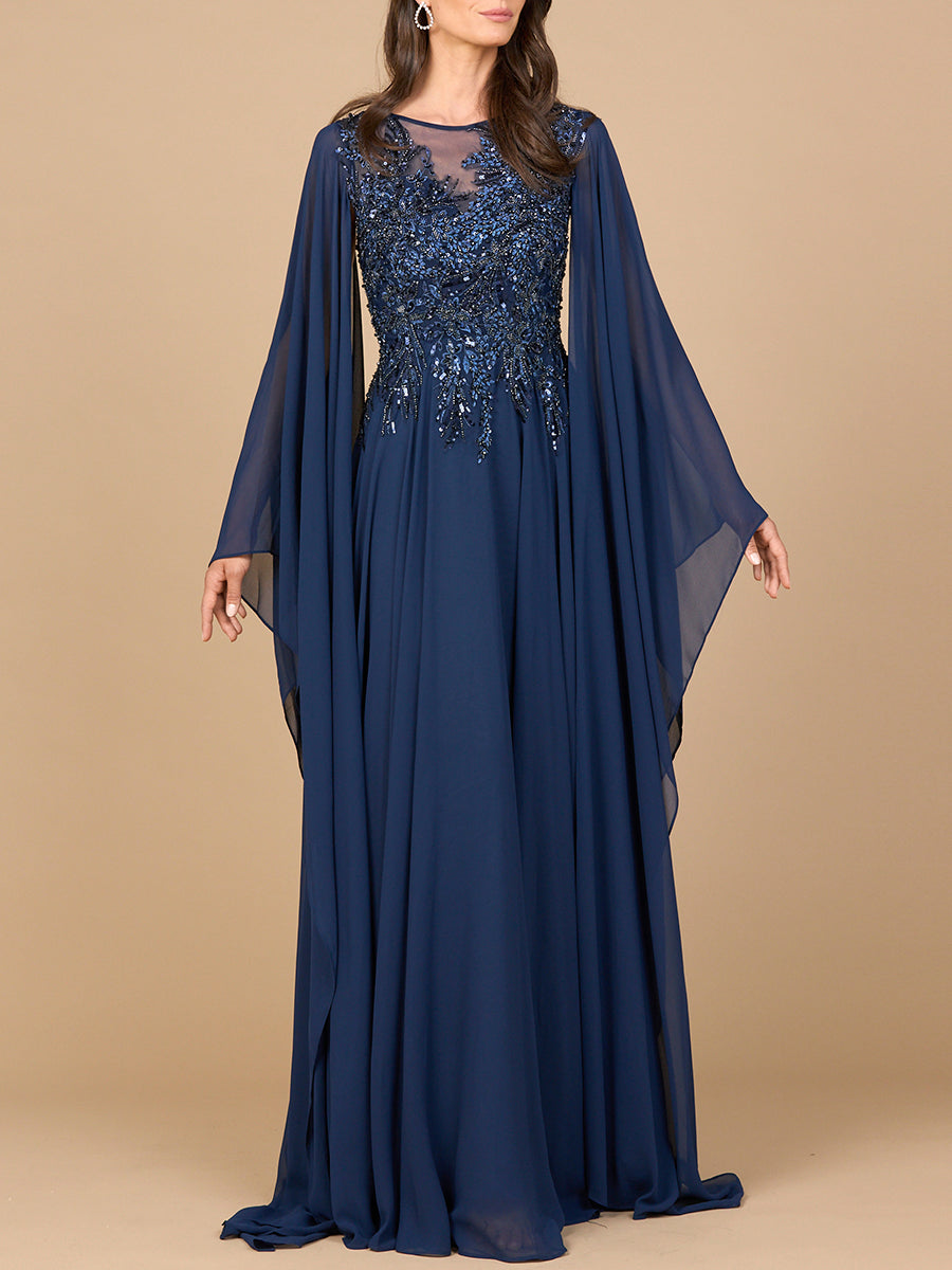Lara Dresses 28968 Mother of the Bride Long Formal Cape Dress