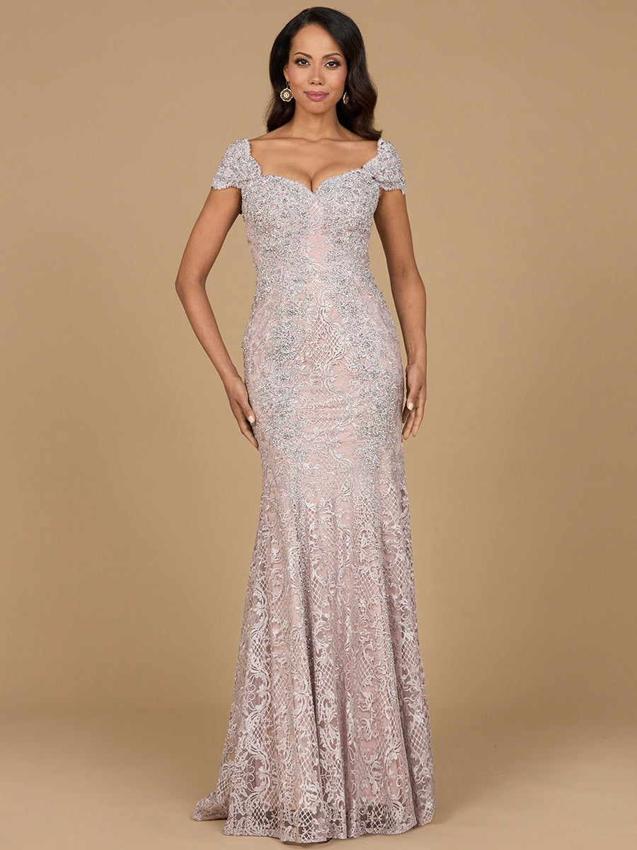 Lara Dresses 28980 Fitted Lace Long Formal Mermaid Dress