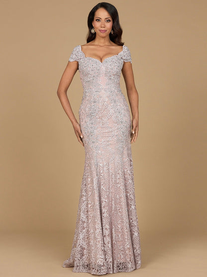 Lara Dresses 28980 Fitted Lace Long Formal Mermaid Dress