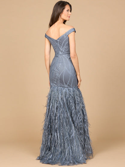 Lara Dresses 28988 Long Mermaid Formal Beaded Lace Prom Dress