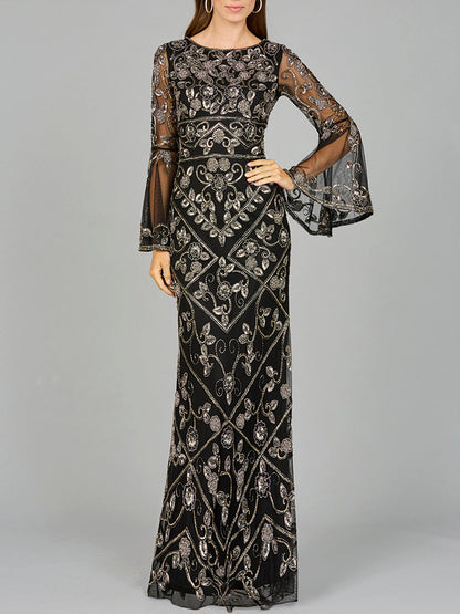Lara Dresses 29088 Long Sleeve Beaded Formal Evening Dress