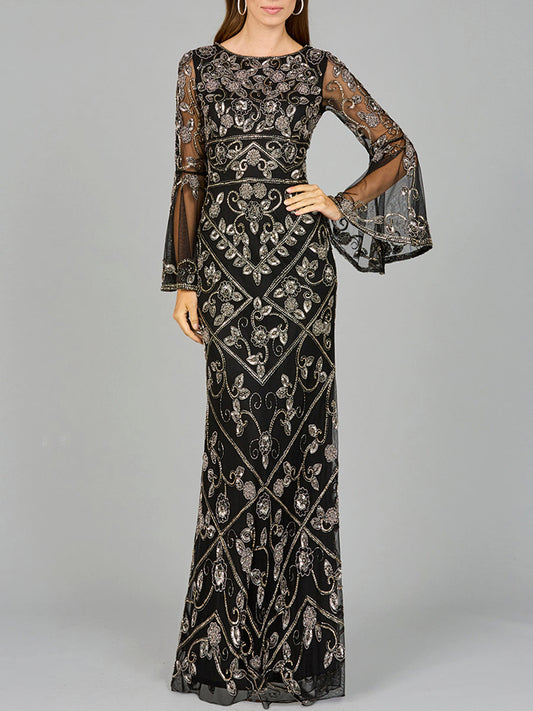 Lara Dresses 29088 Long Sleeve Beaded Formal Evening Dress