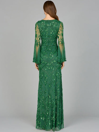 Lara Dresses 29088 Long Sleeve Beaded Formal Evening Dress