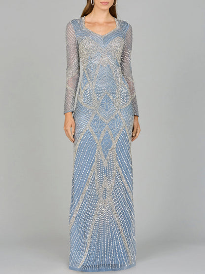Lara Dresses 29112 Beaded Long Sleeve Mother of the Bride Formal Dress