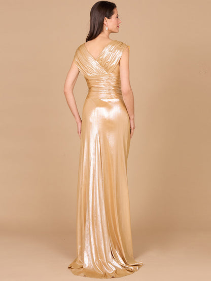 Lara Dresses 29124 Fitted Long Formal Metallic Evening Dress