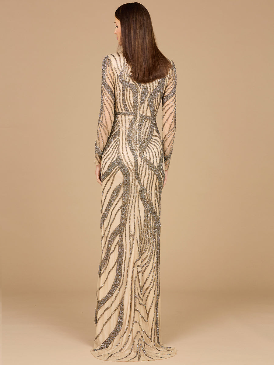 Lara Dresses 29165 Beaded Long Sleeve Formal Evening Dress