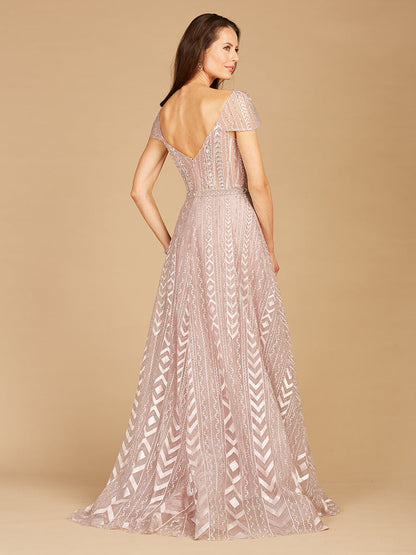 Lara Dresses 29301 Long Ball Gown Beaded Lace Evening Gown