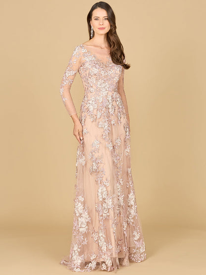 Lara Dresses 29327 Long Ball Gown Pattern Lace Evening Dress