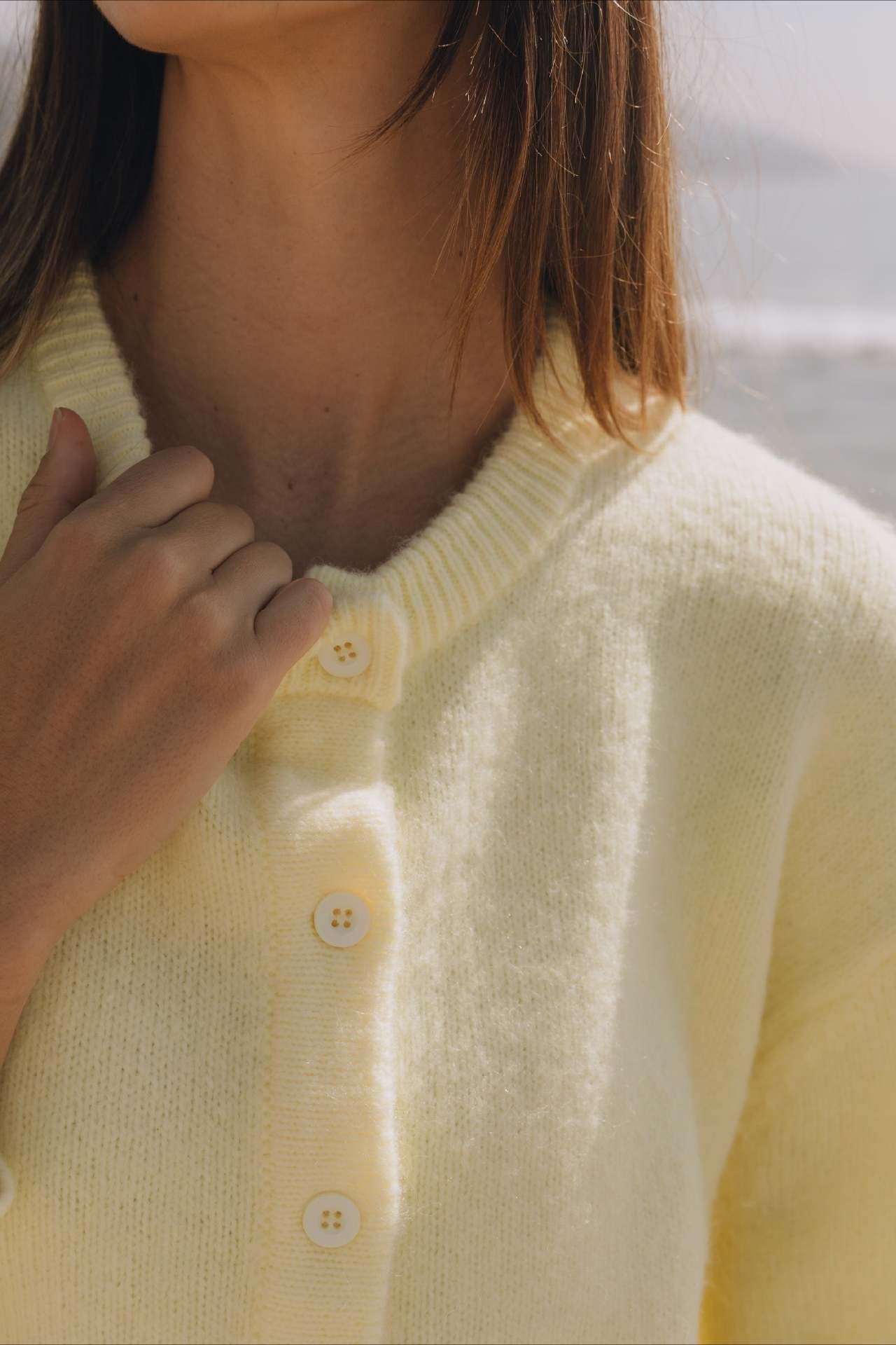 Casual Solid Buttoned Long Sleeve Knit Cardigan