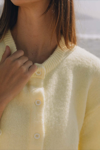 Casual Solid Buttoned Long Sleeve Knit Cardigan