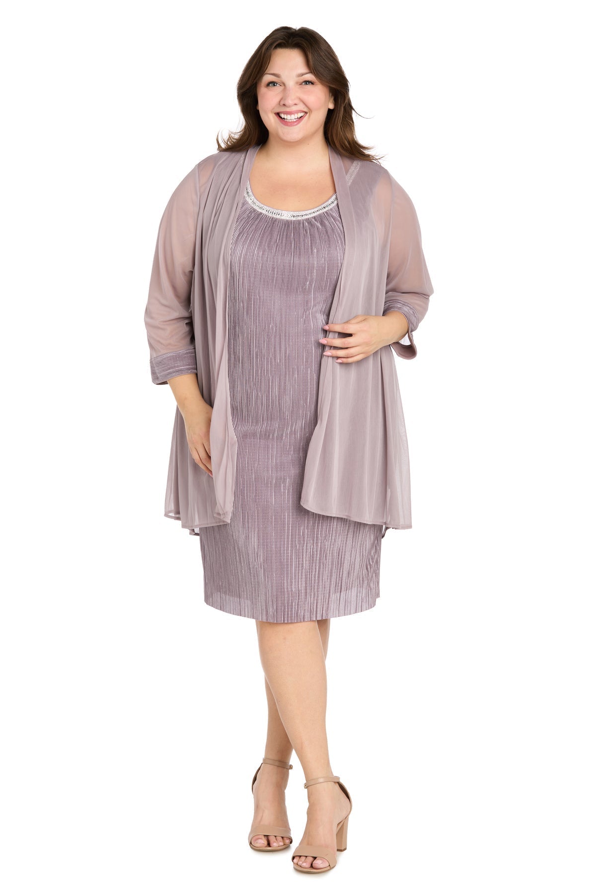 Plus Size Glitter Dress Jacket Dress R&M Richards 3007W