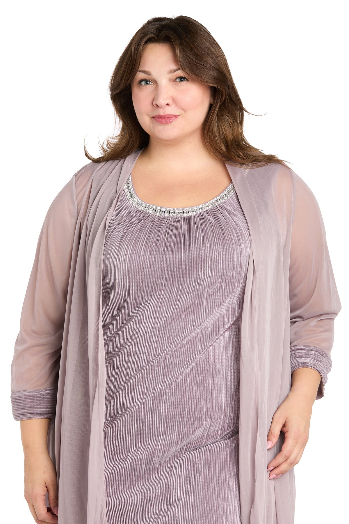 Plus Size Glitter Dress Jacket Dress R&M Richards 3007W