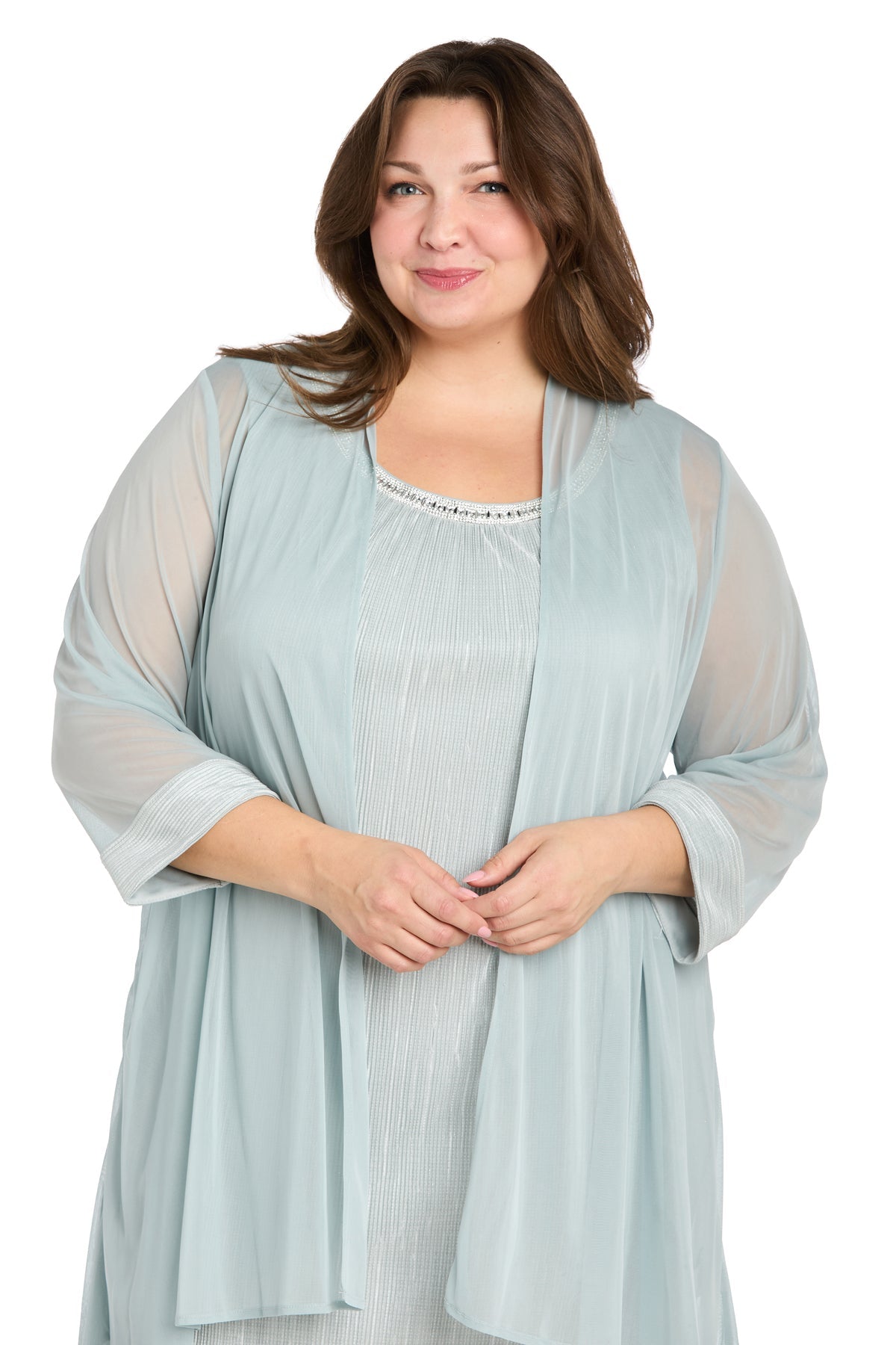 Plus Size Glitter Dress Jacket Dress R&M Richards 3007W