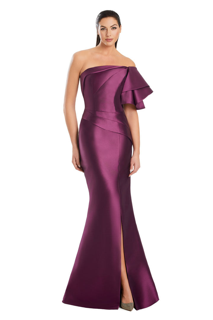 Alexander by Daymor 3051S25 Long Evening Gown Slit Formal Pleated Dress