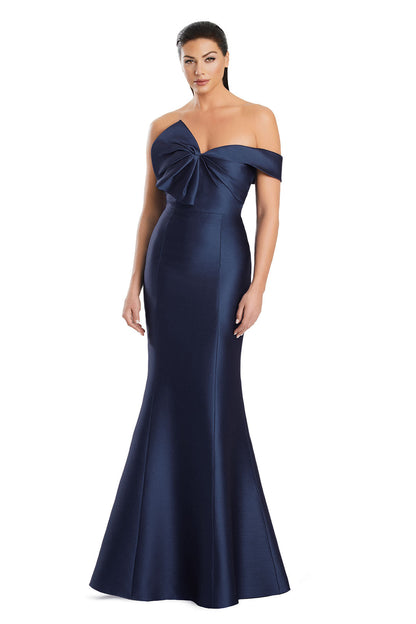 Alexander by Daymor 3052S25 Pleated Long Formal Mermaid Prom Evening Dress