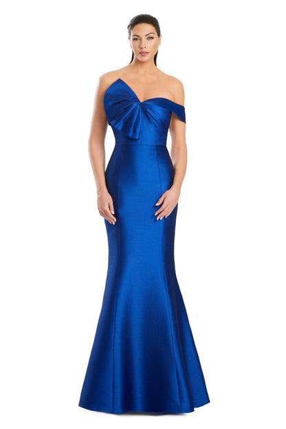 Alexander by Daymor 3052S25 Pleated Long Formal Mermaid Prom Evening Dress