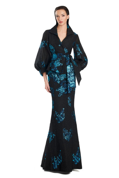 Alexander by Daymor 3088S25 Fitted Long Fornal Printed Jacket Dress