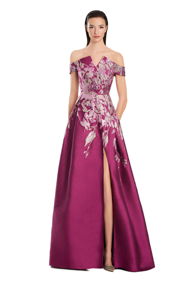 Alexander by Daymor 3097S25 Long Pocket Formal A Line Slit Evening Dress