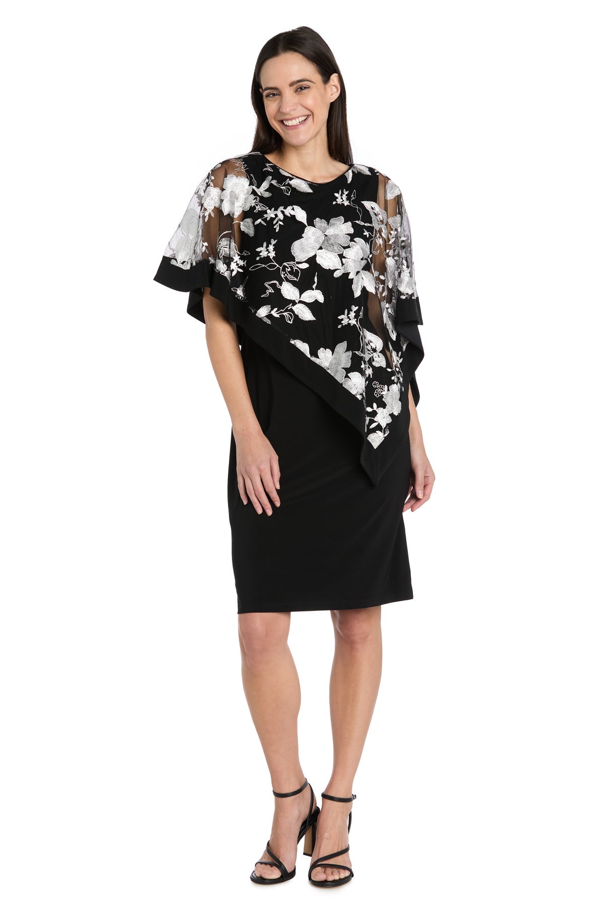 Short Mother of the Bride Dress Poncho Cocktail R&M Richards 3107