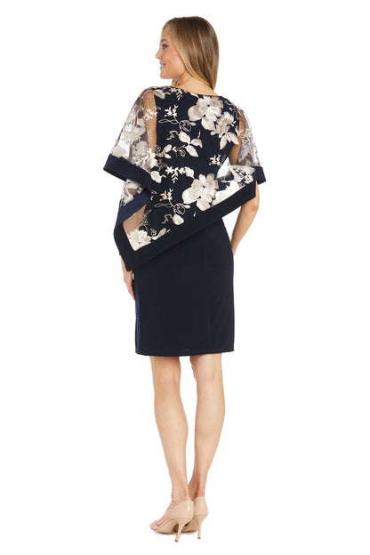 Short Mother of the Bride Dress Poncho Cocktail R&M Richards 3107