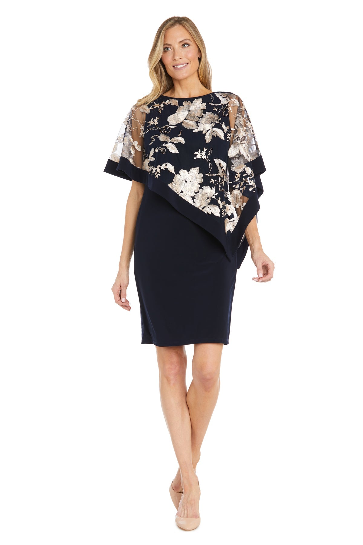Short Mother of the Bride Dress Poncho Cocktail R&M Richards 3107