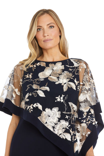 Short Mother of the Bride Dress Poncho Cocktail R&M Richards 3107