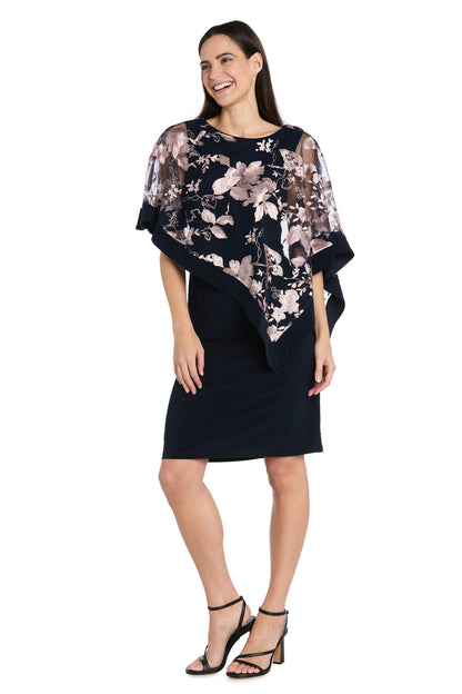 Short Mother of the Bride Dress Poncho Cocktail R&M Richards 3107