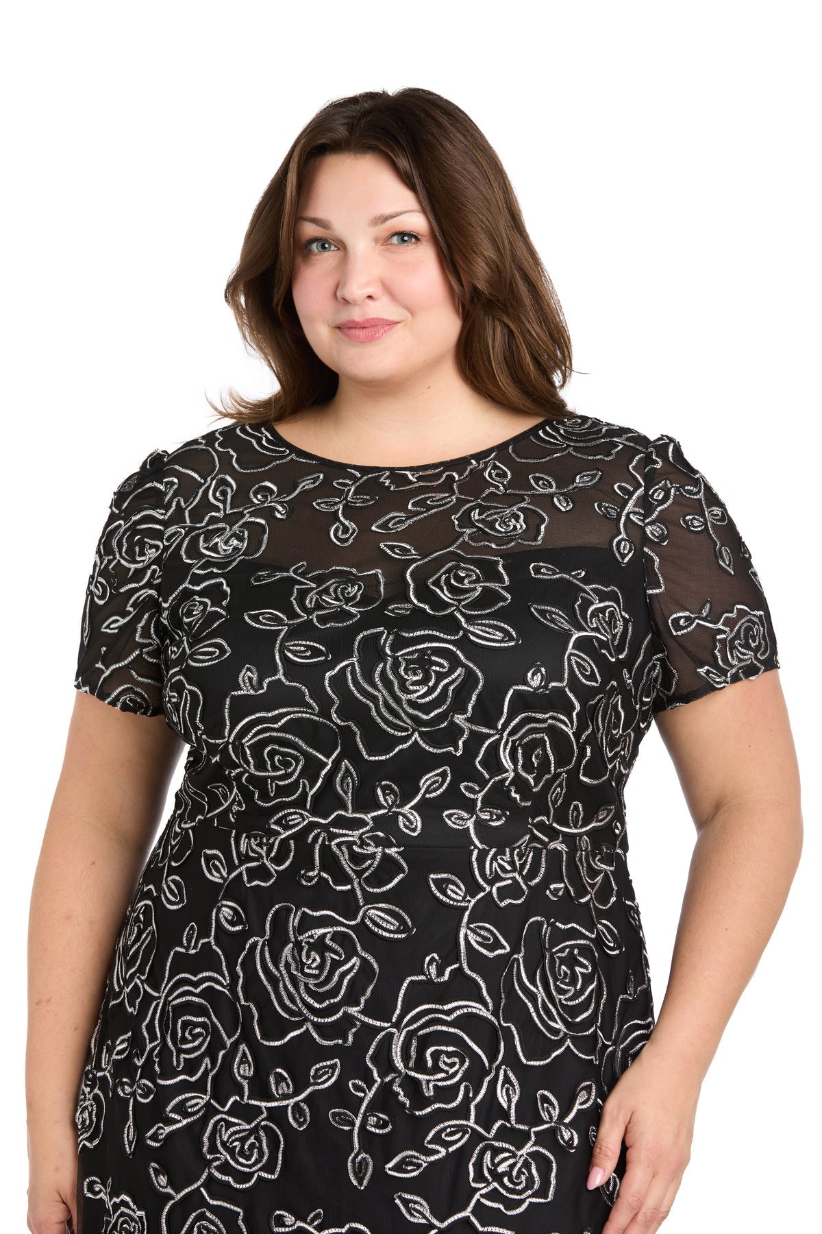 Floral Short Plus Size Dress Midi Cocktail R&M Richards 3188W