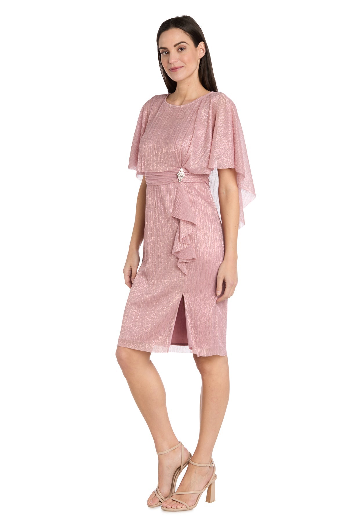 Short Petite Dress Ruffle Cocktail Caplet R&M Richards 3195P