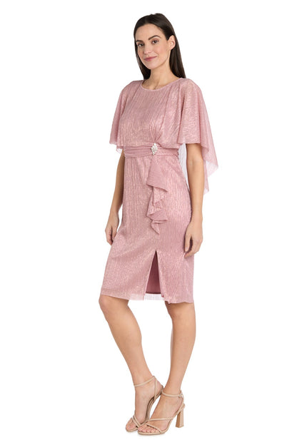 Short Petite Dress Ruffle Cocktail Caplet R&M Richards 3195P