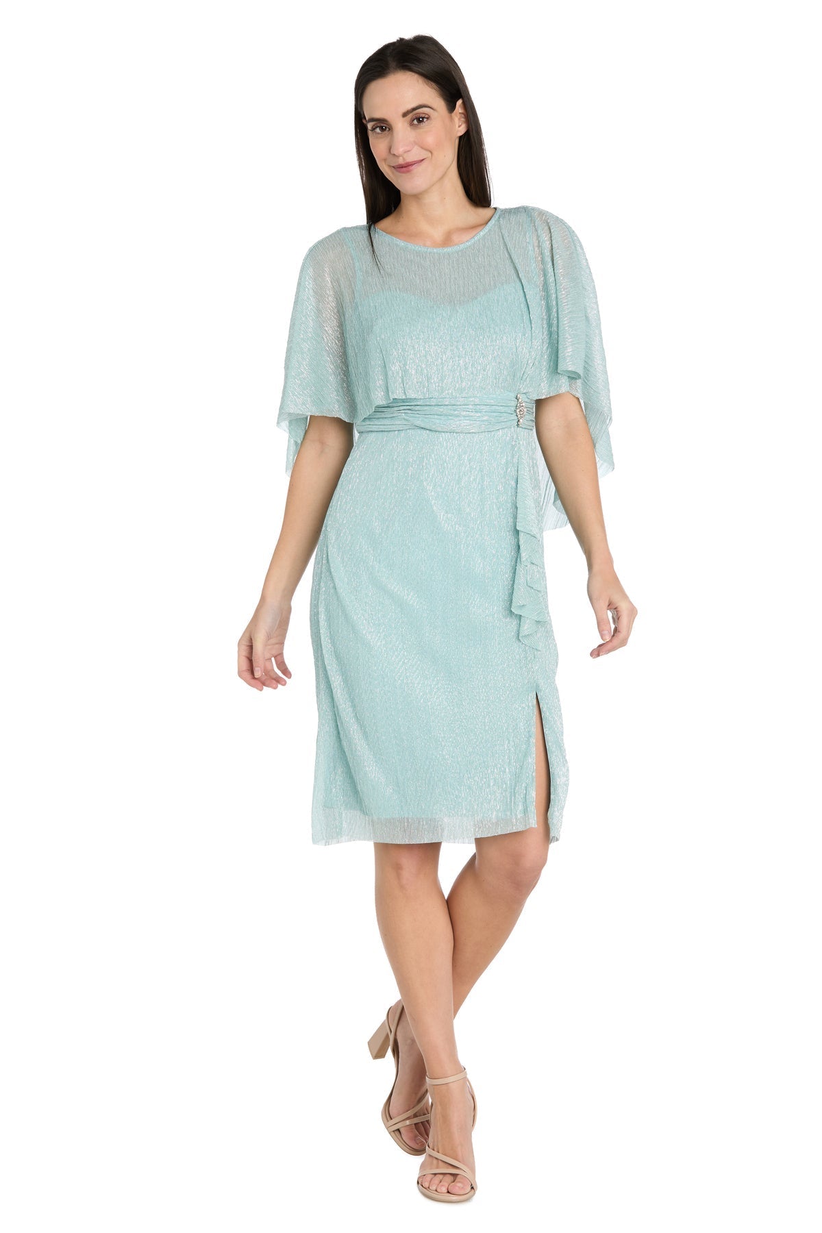 Short Petite Dress Ruffle Cocktail Caplet R&M Richards 3195P
