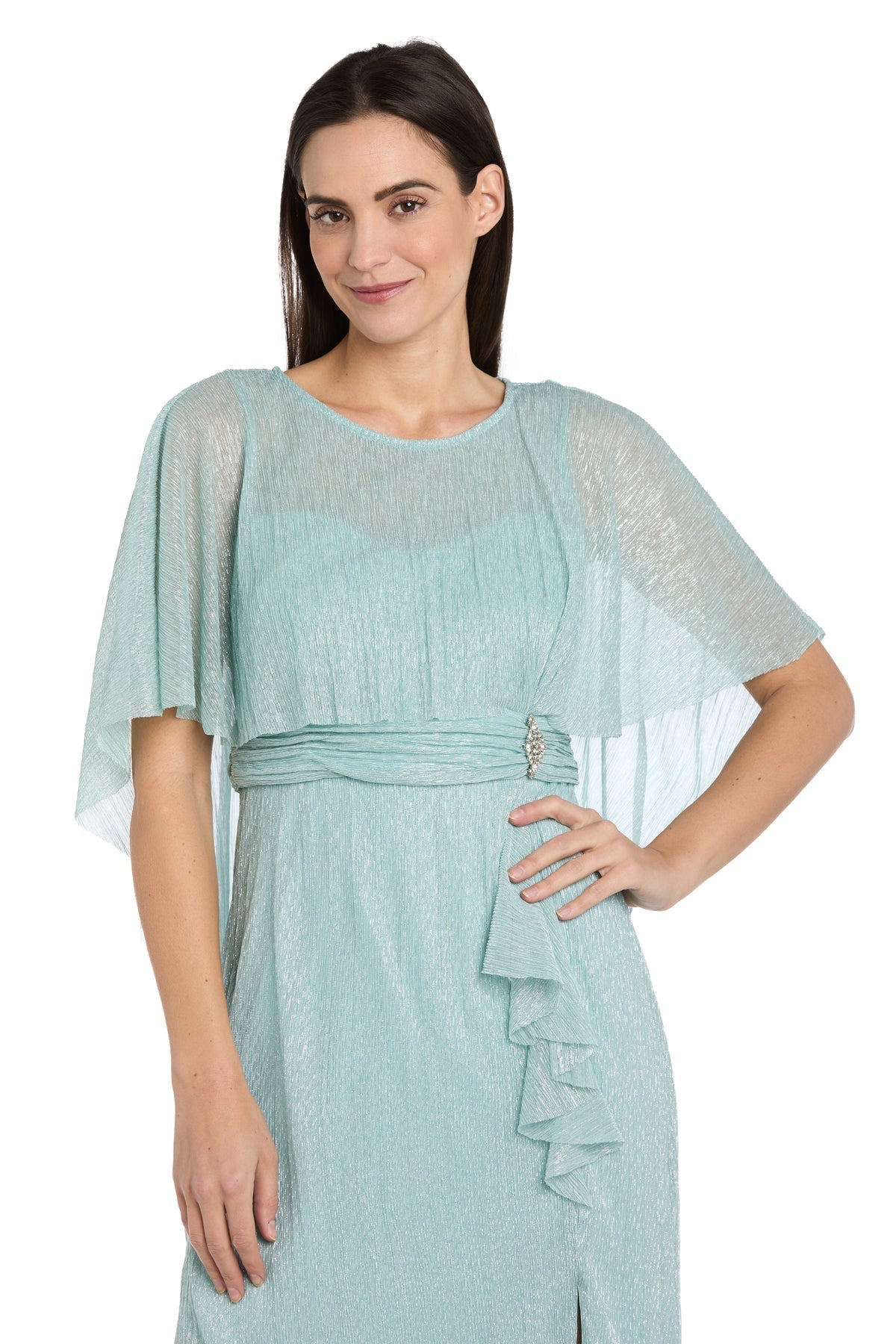 Short Petite Dress Ruffle Cocktail Caplet R&M Richards 3195P